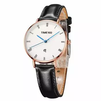 Женские часы TIME100, Тонкий циферблат, Стильные, Кожаный ремешок, Дата, Водонепроницаемые, Простые, Деловые, Аналоговые, Популярные, Подарок, Милые, Для экзаменов, Для 20-х, 30-х,
