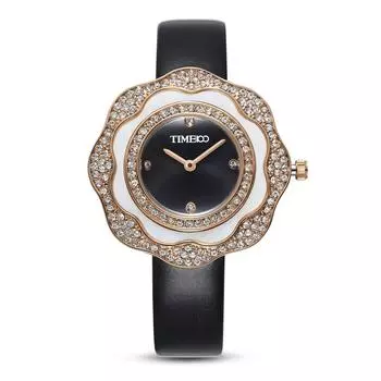 Женские часы TIME100, водонепроницаемые, наручные, 35 мм, кожаный ремешок, стильные, аналоговые, милые, для средней школы, женские, водонепроницаемые, черного цвета