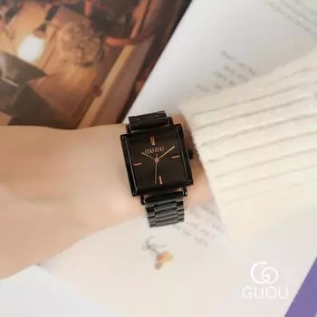 Женские часы, Водонепроницаемые, Новый стиль, Маленькие квадратные часы, Компактные, Простые, Темпераментные, Часы со стальным ремешком, Женские часы, Кварцевые часы