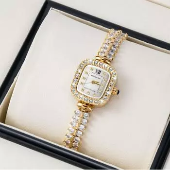 Женские часы в стиле браслета, модные и легкие, роскошные, с тонким ремешком и бриллиантами, модные кварцевые часы, элегантные и простые часы