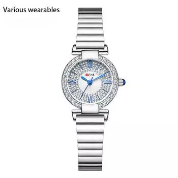 Женские часы, водонепроницаемые, инкрустированные бриллиантами, кварцевые часы Gypsophila, модные ретро-часы с сетчатым ремешком