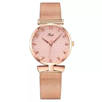 Женские часы Женские часы Цифровые текстурированные Bow Mesh ремешок кварцевые часы чёрный