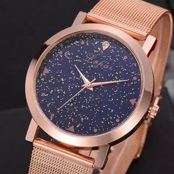 Женские часы «Звездное небо», стальные кварцевые женские часы, очаровательные часы с браслетом в виде розы, повседневные часы, наручные часы для девочек, relogio feminino золотой