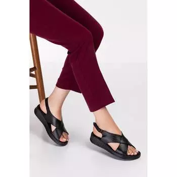 Женские черные анатомические сандалии из натуральной кожи на мягкой подошве Комфортные повседневные качественные стильные легкие сандалии