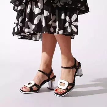 Женские черные белые лакированные туфли на каблуке Классические туфли на каблуке