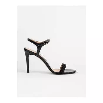 Женские черные босоножки на каблуке из лакированной кожи Campton Комфортные повседневные качественные стильные легкие сандалии