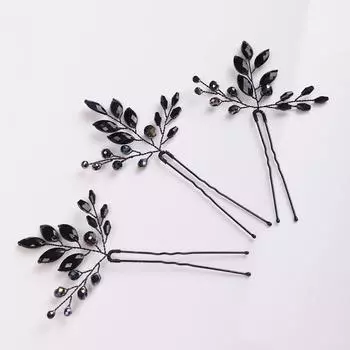 Женские черные хрустальные заколки для волос простые для вечеринки для девочек украшения для волос тиара для свадебной прически аксессуары для невесты головной убор