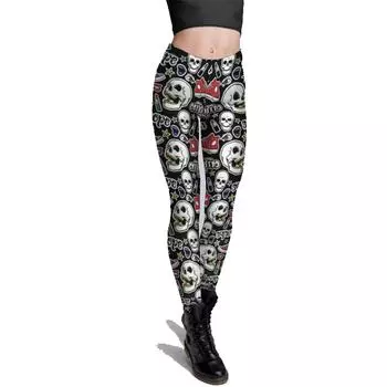 Женские черные изогнутые принты, эластичные леггинсы для йоги, фитнес-бег, спортивные брюки для активного отдыха 2XL чёрный