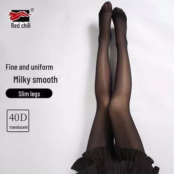 Женские черные колготки 40D Red Pepper - удобные носки для отдыха на природе на осень/зиму One Size, Milk Socks, 120D-Heinu Packaging чёрный