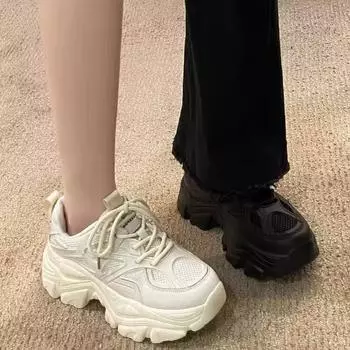 Женские черные кроссовки Dad на платформе 2024 года — визуально увеличивают рост и актуальны для весны и осени 36
