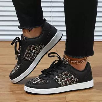 Женские черные кроссовки, увеличивающие рост, повседневная обувь для школьников и студентов, легкие кроссовки для пар, большие размеры 35-45 EU: 37 чёрный