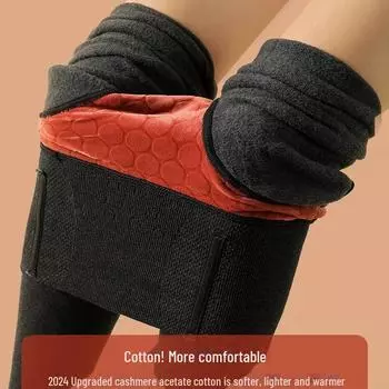 Женские черные леггинсы с бархатной подкладкой — теплые, плотные, удобные для ходьбы модели на осень и зиму 2024 года. High waist 230g velvet free with feet коричневый