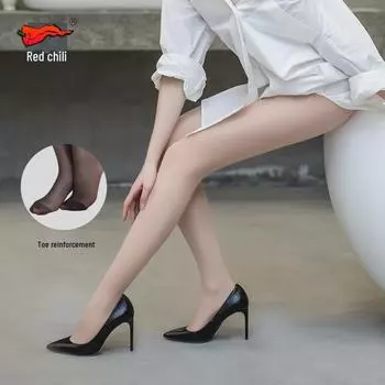 Женские черные летние чулки Red Pepper — тонкие, не зацепляющиеся, прочные, с широким Т-образным шаговым швом, сексуальные колготки для ночного клуба One size (80-150 catties) чёрный