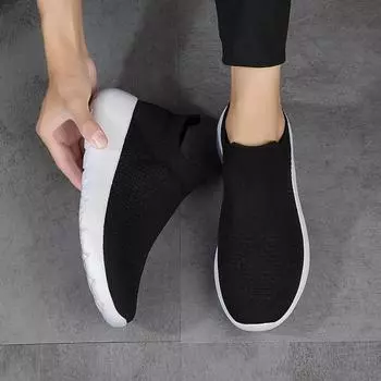 Женские черные мокасины для вождения, удобные повседневные туфли без застежек для мужчин, для ходьбы, минималистичные, дышащие мокасины, носки, обувь EU: 39 чёрный