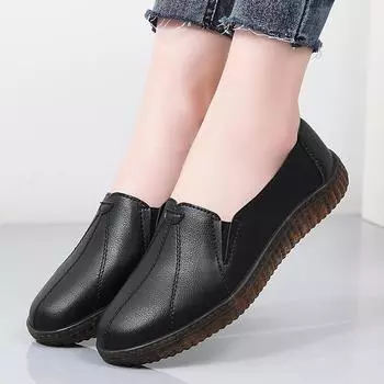 Женские черные мокасины Simple Lady Soft Moccasins Casual Slip on Low Shoes Plus Size EU: 35 чёрный