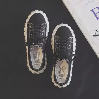 Женские черные парусиновые кроссовки Ulzzang — универсальный дизайн на весну/лето, универсальная модель, DT001. 36 белый