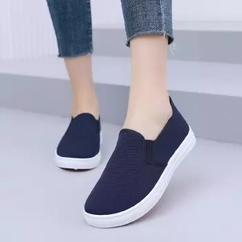 Женские черные парусиновые низкие туфли — нескользящие, удобные, легкие и дышащие с мягкой подошвой для универсального использования Women 37