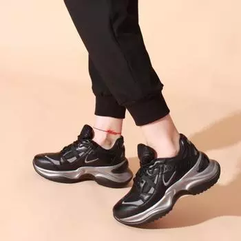 Женские черные платиновые кроссовки