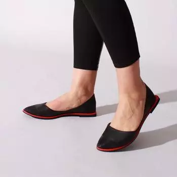 Женские черные повседневные туфли из натуральной кожи