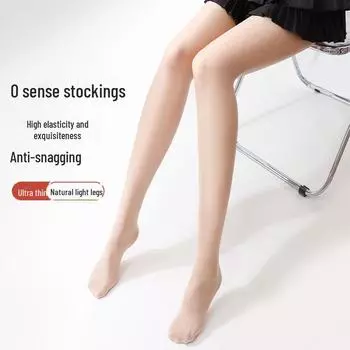 Женские черные прозрачные чулки с защитой от защемления: Прочные, красивые, нескользящие летние чулочно-носочные изделия белый