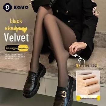 Женские черные прозрачные леггинсы с бархатной подкладкой: Теплые цельные колготки с высокой талией и приподнятыми бедрами для осени и зимы 80g lint-free, foot серый