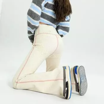 Женские черные расклешенные брюки с высокой талией — облегающие, бархатные, длиной до пола, драпированные, модные брюки-клеш для осени и зимы XL