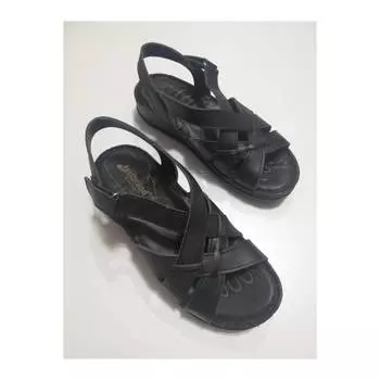 Женские черные сандалии из натуральной кожи Новые летние удобные дышащие повседневные качественные стильные легкие сандалии