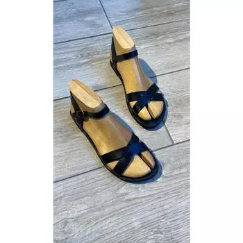 Женские черные сандалии из натуральной кожи Новые летние удобные дышащие повседневные качественные стильные легкие сандалии