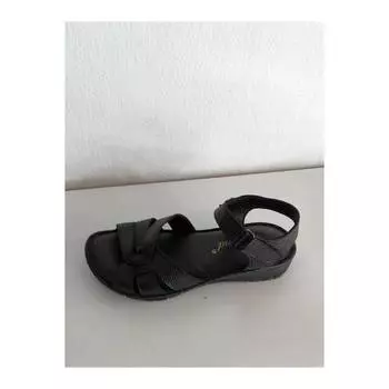 Женские черные сандалии из натуральной кожи Новые летние удобные дышащие повседневные качественные стильные легкие сандалии