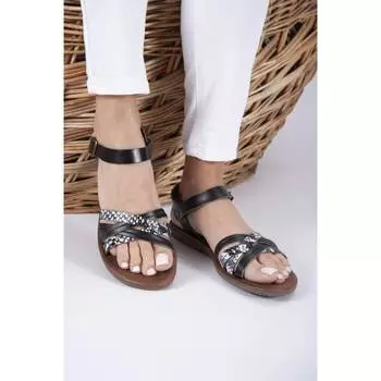 Женские черные сандалии Toska из натуральной кожи с узором Комфортные повседневные качественные стильные легкие сандалии