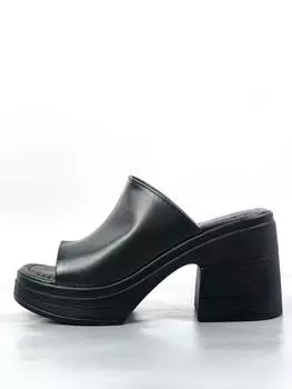 Женские черные соломенные шлепанцы из верблюжьей кожи на высоком каблуке и платформе с ортопедической комфортной подошвой на каблуке