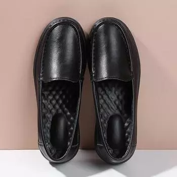 Женские черные туфли с мягкой подошвой, дышащие, легкие, удобные, маленькие, белые, белые, медицинские туфли, рабочая обувь с толстой подошвой 35 чёрный