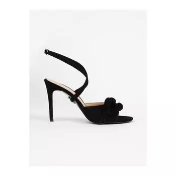 Женские черные замшевые босоножки на каблуке Новые летние удобные дышащие повседневные качественные стильные легкие сандалии