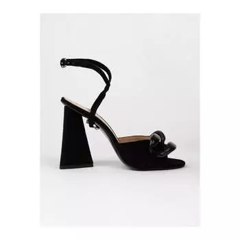 Женские черные замшевые сандалии на каблуке Allin Комфортные повседневные качественные стильные легкие сандалии