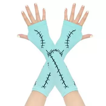 Женские чулки до бедра, варежки, перчатки, комплект, женские, черные, белые, длинные, выше колена, носки Лолита, Хэллоуин One Size