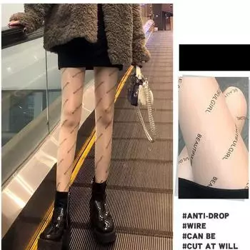 Женские чулки с буквой B, шелковые студенческие сексуальные чулки с защитой от крючка