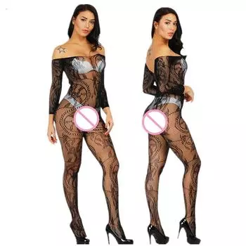 Женские чулки, сексуальные, с открытой промежностью, комбинезоны, сетчатые колготки, эротическое белье, женское нижнее белье, пижамы, прозрачные XL