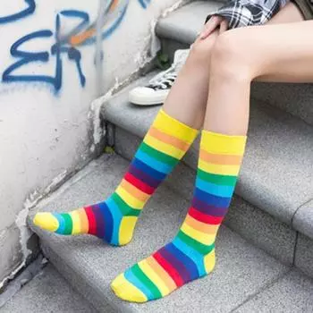 Женские чулки, шикарные яркие, износостойкие, супер мягкие, эластичные, длинные носки для фитнеса One Size фиолетовый