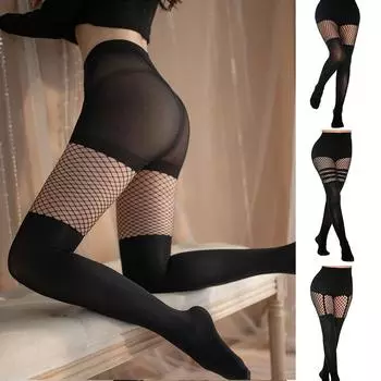 Женские чулки в сетку Сексуальные чулки до бедра Готические черные леггинсы в сетку 2/3 шт. 2 pairs