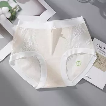 Женские цветные хлопковые трусики большого размера с высокой талией, 7A хлопок, антибактериальное кружево, бесшовные, с удлиненной ластовицей XL