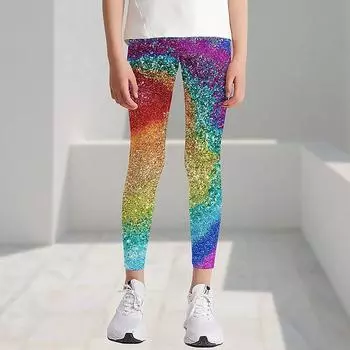 Женские цветные принты эластичные леггинсы для йоги фитнеса бега спортзала спорта активных штаны XS жёлтый