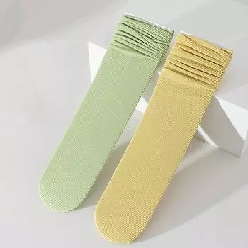 Женские цветные свободные носки без катышков, вязаные резинкой, тонкие, весна-лето, женские носки, высокие, уличные, мягкие носки as the picture