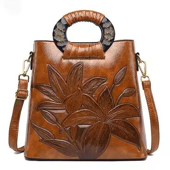 Женские цветочные роскошные сумки дизайнерская модная сумка-тоут женские сумки через плечо из искусственной кожи зелёный