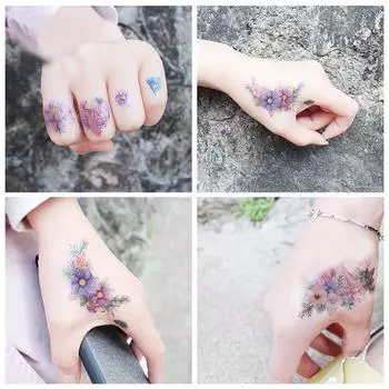 Женские цветы временные татуировки наклейки водонепроницаемые наклейки для боди-арта одноразовые бабочки Tatouage Temporaire