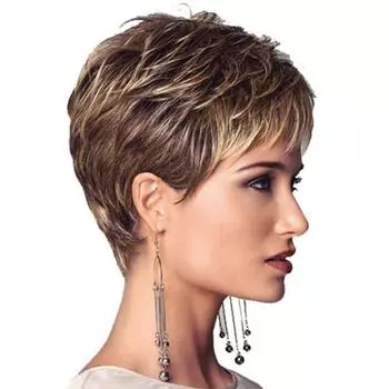 Женские Дамские Кудрявые Короткие Коричневые Золотистые Волосы Модные Косплей Полные Парики Волнистые