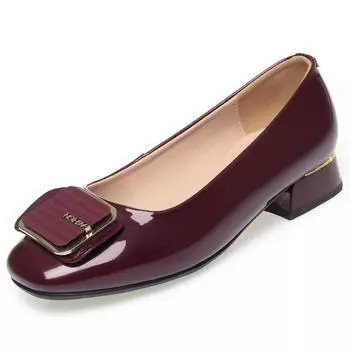 Женские деловые туфли с нескользящей подошвой, женские туфли большого размера из лакированной кожи, рабочие туфли для женщин 35