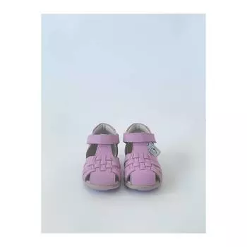 Женские детские кожаные сандалии Тонкая подошва Розовые комфортные повседневные качественные стильные легкие сандалии