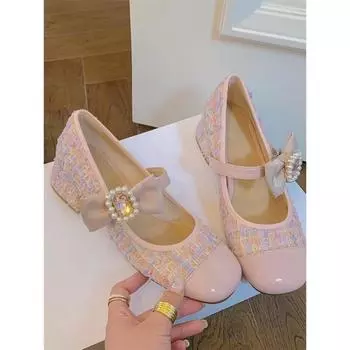 Женские дизайнерские модные туфли Мэри Джейн, весенние мягкие женские элегантные туфли с мелкой пряжкой на низком каблуке, женские туфли-лодочки в уличном стиле 35 розовый