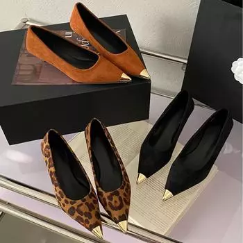 Женские дизайнерские туфли Мэри Джейн с острым носком и весенним леопардовым принтом, модные туфли без застежек на каблуках для вечеринок 35