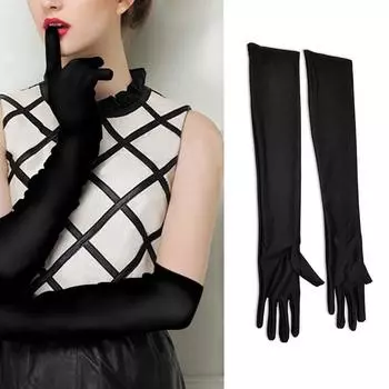 Женские длинные атласные перчатки для оперы, свадьбы, вечеринки, выпускного, костюма